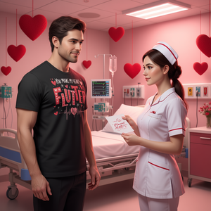 คุณทำให้หัวใจของฉันเต้นดังเสียงกระตุก เสื้อยืดวาเลนไทน์สำหรับพยาบาลหัวใจ - Product Image 3