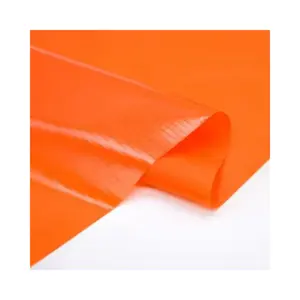 Orange 40D Nylon Ripstop Breathable Tricot Fabric With Milky TPU Film Bonded Fabric For Outdoor Inflatable Floating Airbag
