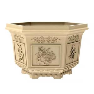 Precast garden decorative concrete Large planter flower pot plastic molds for sale
