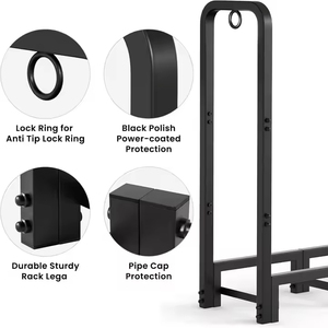 Forma di logo personalizzato in ferro battuto pesante legna da ardere cremagliera per esterni a <span class=keywords><strong>parete</strong></span> legna da ardere Rack - Product Image 6