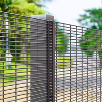 Clôture anti-escalade 358, clôture de sécurité en maille métallique haute densité anti-intrusion pour la protection périmétrique des parcs industriels avec protection complète