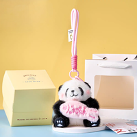 Porte-clés en peluche Panda mignon porte-bonheur, Pendentif poisson brodé, Boîte cadeau créative, Souvenir, Article en promotion annuelle