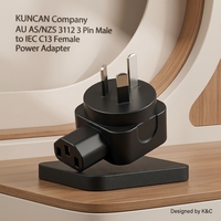 Adaptateur antichoc à structure solide AU 3 broches AS/NZS 3112 vers C13, prise de conversion d'alimentation anti-extrusion