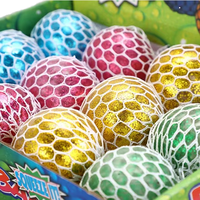Pelota Antiestrés de Malla Plástica Colorida con Forma de Uva, Juguete Sensorial para Aliviar la Ansiedad y el Mal Humor, Unisex, Edades 2-4