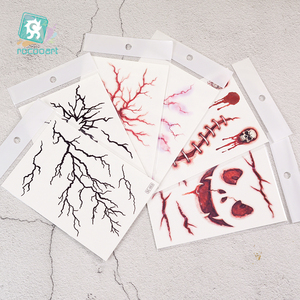 Nouveaux Tatouages Temporaires Réalistes, Autocollants de Tatouage Yeux Horrifiants, Autocollants de Tatouage <span class=keywords><strong>Chauve</strong></span>-<span class=keywords><strong>souris</strong></span> Araignée pour Fête, Cosplay, Maquillage d'Halloween - Product Image 4