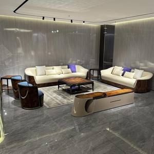 Canapé 6 places de luxe de style européen, design classique premium, avec fauteuils incurvés, bien conçu - Product Image 1