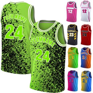 Grosir kualitas tinggi pakaian basket Jersey olahraga kustom tim Logo nomor seragam basket atasan - Product Image 3