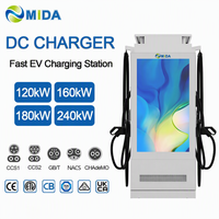 Station de recharge DC pour véhicules électriques de 180 kW à 240 kW avec écran 55 pouces, CCS2, GBT, OCPP pour les zones de services autoroutiers et les flottes de véhicules électriques