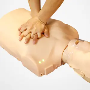 Simulador de primeiros socorros para ciência médica, simulador de meio corpo, cpr manikin com luz led, ADA-CPR100A