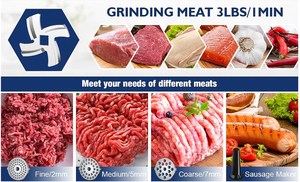 Hachoir à viande électrique <span class=keywords><strong>Demaria</strong></span> à bas prix, en acier inoxydable, multifonctionnel, pour la maison, hachoir, trancheuse, râpe, 1500W, cuisine - Product Image 6