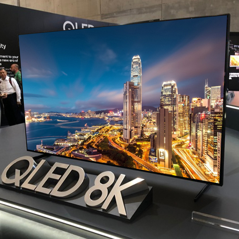 QLED Monitor Gaming Kelas A + Tiongkok Suara Tv Komersial Tanpa Bingkai Televisi Lcd 85 Inci 8K Tv Panel Led Pintar