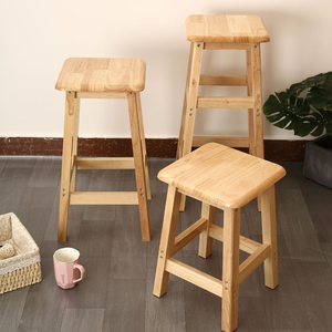 Chaise haute nordique moderne en bois Tabouret de bar en bois Chaise haute pour la maison Bar Hôtel Restaurant - Product Image 3