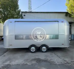 Airstream DOT CE truk makanan baru bersertifikasi gerobak makanan luar ruangan untuk dijual kopi dan pub untuk makanan ringan pabrik