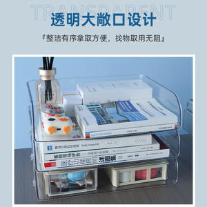 Organiseur de fichiers de bureau transparent en PET PP, étagère pour livres, support de documents pour cabinet médical, organiseur de papier A4 pour salon, boîte - Product Image 3