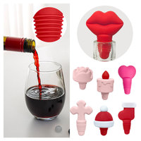 Bouchon de vin en silicone Bouchon de boisson décoratif pour bière Bouchon de bouteille de vin pour hôtesse de vin Bouchon de bouteille d'huile Bouchon de verseur Couvercle de bouteille