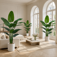 Plante artificielle en pot, Fleur d'oiseau de paradis et Bananier du voyageur, Grande plante d'imitation, Verdure artificielle d'intérieur, Ornement décoratif pour salon
