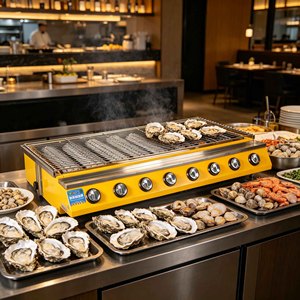 Barbecue Grill avec Contrôle de Température par Zones, Sans Fumée, Chauffage Rapide, Appareil de Cuisson pour Grillades d'Huîtres, Fruits de Mer et Crevettes - Product Image 5