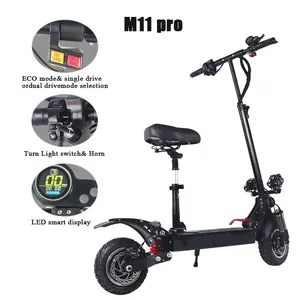 2023novel Design M1 pro High Quality No Noise 2400w 60v Dual Motor 10inch Off Road Tire Light Cool E-scooter Adult