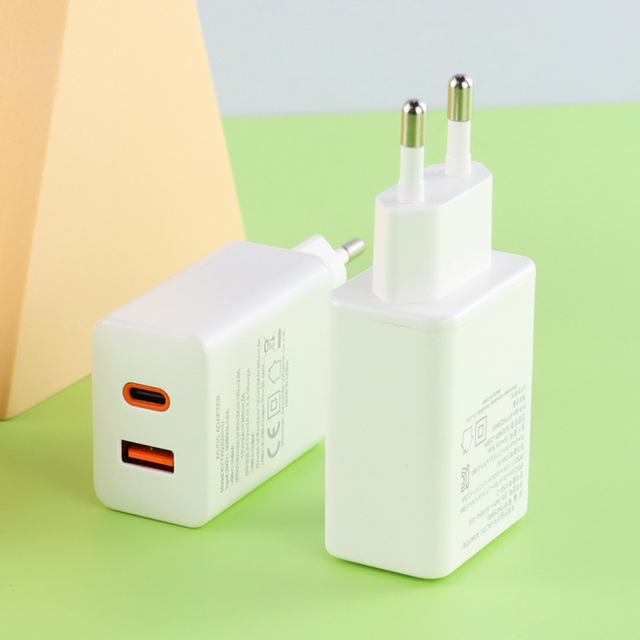30W Usbc Type-c Mobile Charger Adaptor USB a + USB C Travel Adapter 2 Pin EU US KOREA SAA 3 Pin UK Plug Fast Charging Chargers