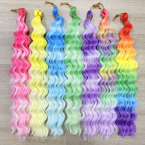 Cabello Sintético de Crochet de 24 Pulgadas y 100g, Estilo Boho, Ondulado Profundo, Estilo Playero, Ondulado Húmedo y Profundo, para Peinados con Trenzas, Precio de Fábrica - Product Image 2