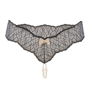 Sous-vêtements pour femmes en dentelle extensible <span class=keywords><strong>italienne</strong></span> fine, string à double rangée de perles, string sexy pour femmes - Product Image 1