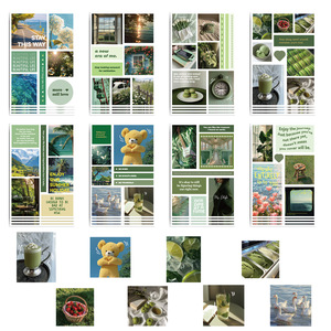 Ychon 8 hojas de pegatinas de arte verde en el camino pegatinas de paisaje Diy diario decorativo funda de teléfono pegatinas de estilo de revista - Product Image 3
