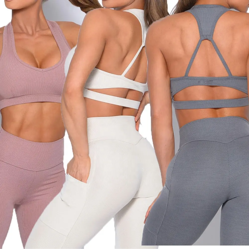 Tops cortos de gimnasio de secado rápido para mujer, ropa deportiva de compresión personalizada, sujetador de Yoga con logotipo