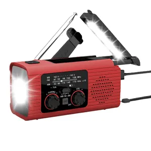 Nieuwe Aankomst 2024 Fabriek Directe Noodradio Solar Hand Crank Camping Survival Emergency Radio 4000Mah