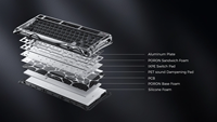 Teclado para juegos GravaStar Mercury V75 HE con interruptores magnéticos de efecto Hall, Rapid Trigger, 8K Polling, RGB ajustable, SOCD