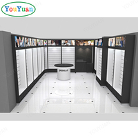 Vitrine de magasin de détail personnalisée avec éclairage LED, présentoir mural à lattes, comptoir en verre pour atelier de réparation de téléphones