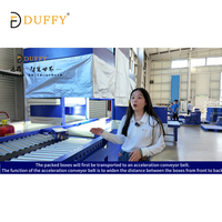 Transportador Automático Duffy para Clasificación de Almacenes de Comercio Electrónico con Sistema Dinámico de Escaneo de Dimensiones y Pesaje DWS