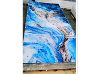 Panel Dinding PVC Modern Anti Air dengan Profil Aluminium di Tepi, Lembaran Marmer UV Perekat Sendiri 10x4, Desain Rumah