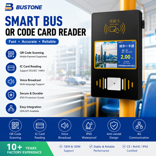 Bus Fare Payment Validator With QR Scanner NFC Smart Card EMV Contactless Reader for Electronic Ticketing and Transit Systems