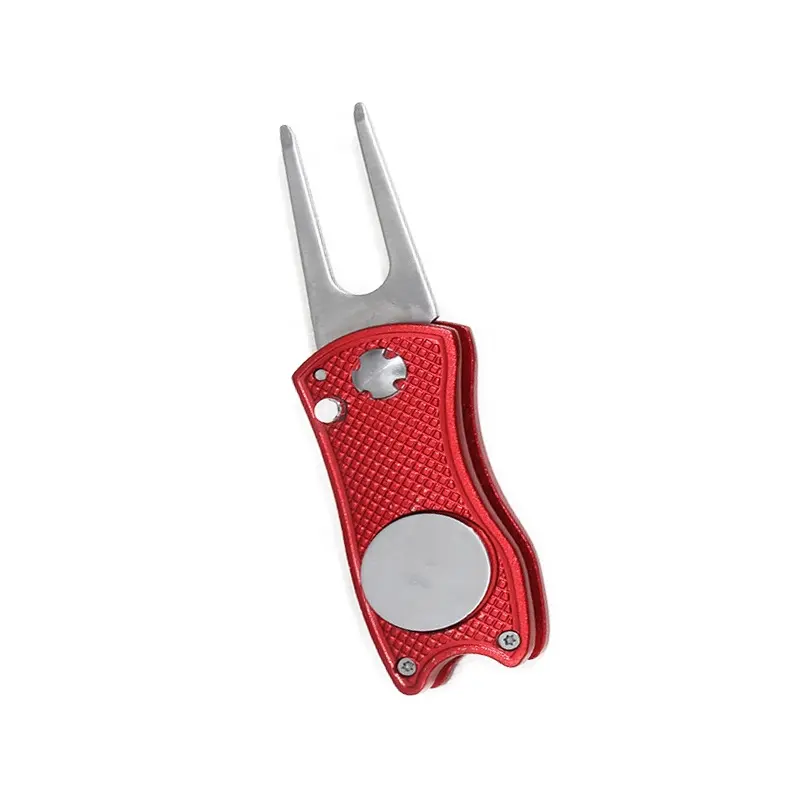 Wholesale OEM Colorful Retractable Golf Divot Repair Tool with Custom Magnetic Ball Marker with High Quality