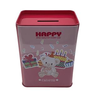 Promocional de estaño Banco de Ahorros de rectángulo coleccionista de monedas de Metal puede - Product Image 1