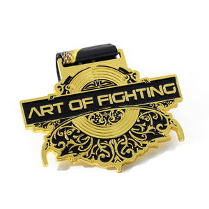 Huy Chương Chiến Đấu Men Đúc Mạ Vàng 3d Theo Yêu Cầu Của Nhà Máy Huy Chương Đấu Vật Bằng Hợp Kim Kẽm Kim Loại Có Dây Buộc - Product Image 2