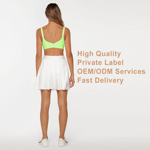 Bestex-Conjunto de dos piezas de faldas de <span class=keywords><strong>tenis</strong></span> plisadas y cortas, ropa deportiva personalizada de cintura alta, color blanco - Product Image 3