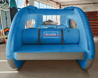 Catamaran électrique de 4,5 m, amusant et propulsé par l'énergie solaire, ponton, bateau gonflable pliable, maison flottante solaire
