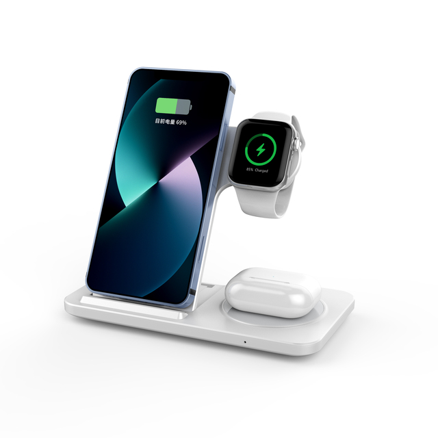 2026 Trending New Popular Hot Selling Gifting Foldable 15W 3-in-1 Wireless Charging Station for Mobile&Earphone&Smart Watch