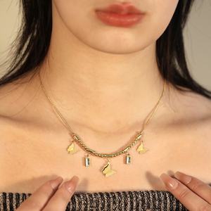 Ason - Joyería de Moda para Mujer, Collar de Mariposa Chapado en Oro de 18k, Resistente al Agua, con Circonita Cúbica, Acero Inoxidable - Product Image 3