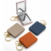 Porte-clés miroir personnalisé, porte-clés miroir en cuir portable, pendentif miroir double face, mini miroir de poche compact, porte-clés miroir, cadeau de luxe