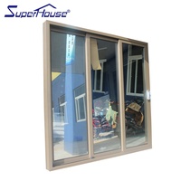 Superhouse USA Standard Porte coulissante en verre pour balcon à double vitrage Porte patio Porte empilable avec moustiquaire pour villa