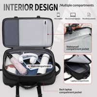 Mochila Expandible Impermeable para Portátil Unisex con Protección RFID, Oxford, Gran Capacidad, Separación Húmedo-Seco, Cierre de Compresión