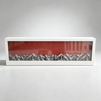 Lumière décorative LED encastrée pour cheminée, alimentation USB, sans chauffage, flamme RGB à intensité variable, télécommande, 60-120 cm, style romain carré
