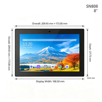 Tablette industrielle Android 8 pouces RK3576S avec écran tactile capacitif projectif 10 points, montage mural, Ethernet PoE, en stock SN808