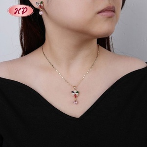 Wholesale Factory 18K Gold Plated Brass Mixed Zirconia <b>Pearl</b> <b>Jewelry</b> <b>Set</b> Women Wedding Engagement Party Anniversary Gift - Product Image 5