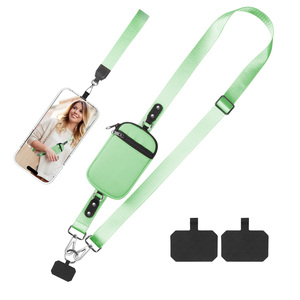 New Arrivals Customized Logo Black Universal Crossbody Cell Phone Lanyard Adjustable Phone Strap With <strong>Detachable</strong> <strong>Patch</strong> - Product Image 1