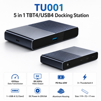 Base de Conexión Thunderbolt 4/USB4 5 en 1, 40 Gbps, 8K+60Hz, 60W PD, Hub USB-A de 10 Gbps, Carcasa de Aluminio, en Stock
