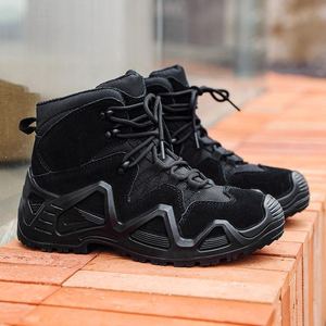 Bottes tactiques en cuir mi-hautes pour hommes WANZHUO de <span class=keywords><strong>haute</strong></span> qualité, imperméables, pour la <span class=keywords><strong>randonnée</strong></span>, la chasse, l'entraînement, les activités de plein air en hiver - Product Image 4