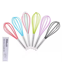 Ensemble de fouets et batteurs à œufs en silicone de 8/10/12 pouces, lot de 3 avec manche en acier inoxydable, lavable au lave-vaisselle, ustensiles de cuisine